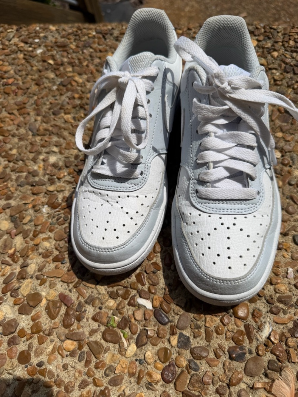 Nike Court Vision Low White Sneakers Women’s Size 6 Leather Athletic Shoes